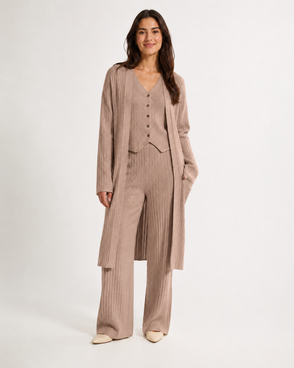 3 piece co-ord set with shrug