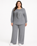 Super cozy and stylish gray knit 2-piece lounge set!