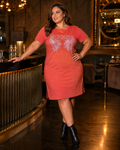 Y2K Aesthetic Rhinestone Angel Wings T-Shirt Dress