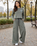 Casual Wide-Leg Cargo Co-Ord Set