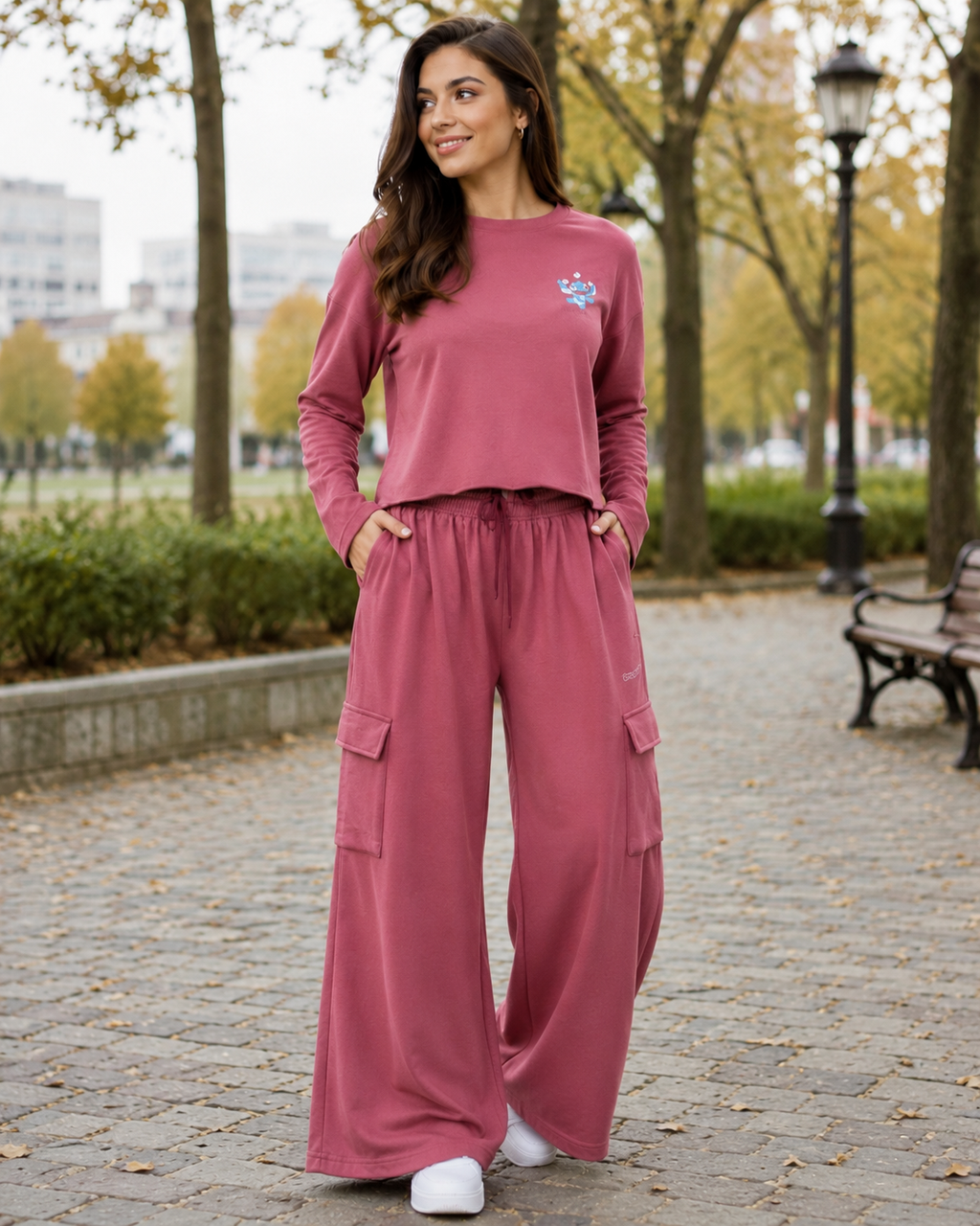 Casual Wide-Leg Cargo Co-Ord Set