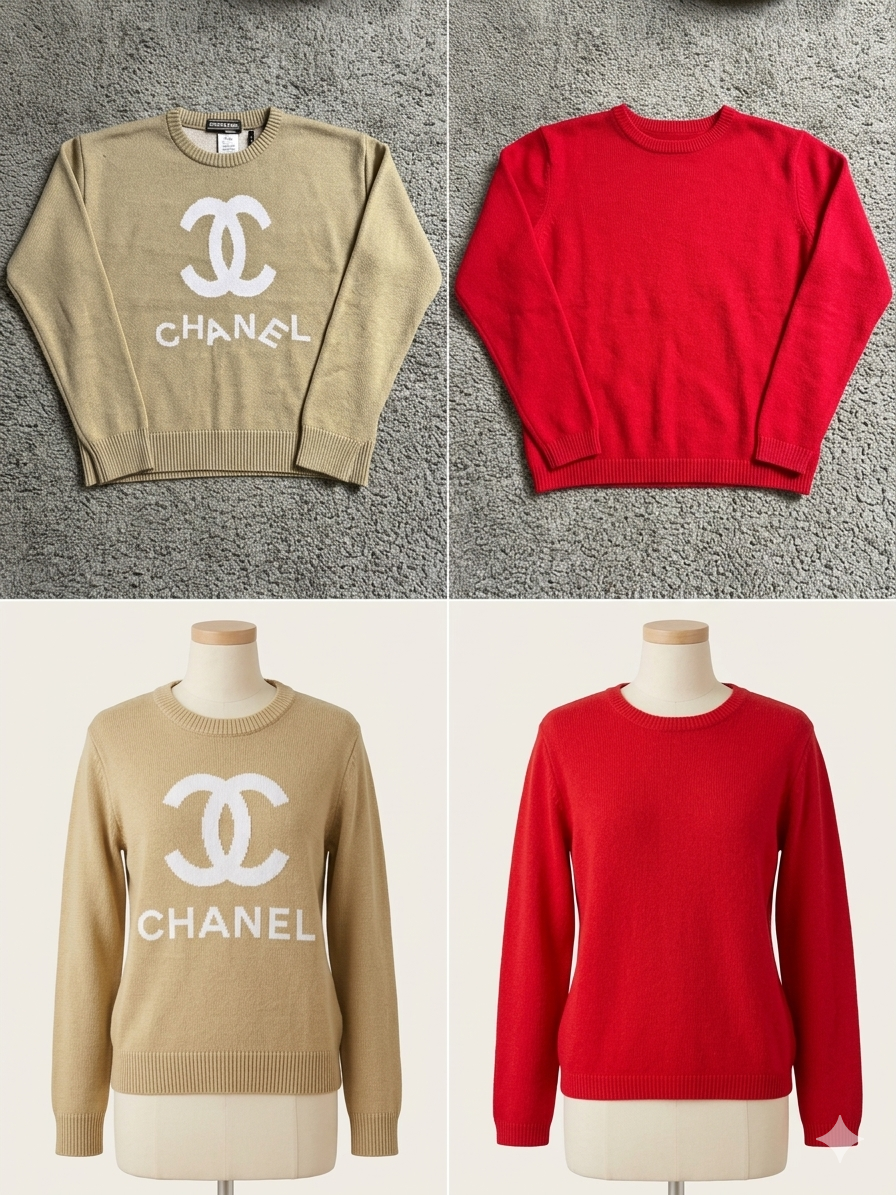 Chanel Logo Knit Crewneck Sweater