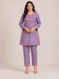 Elegant Floral Embroidered Pocket Kurti (Size 42 / XL)