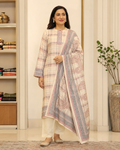 Pastel Plaid & Paisley Karachi Woolen 3-Piece Suit Set