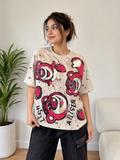 Retro Vintage Wash Lotso Bear Sequin Graphic Tee size 38-40-42
