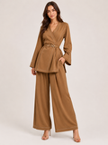 Tailored Wrap Blazer & Wide-Leg Pants Co-Ord Set size L Xl Xxl