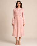 Floral Guipure Lace Pleated Midi Dress size 40-42