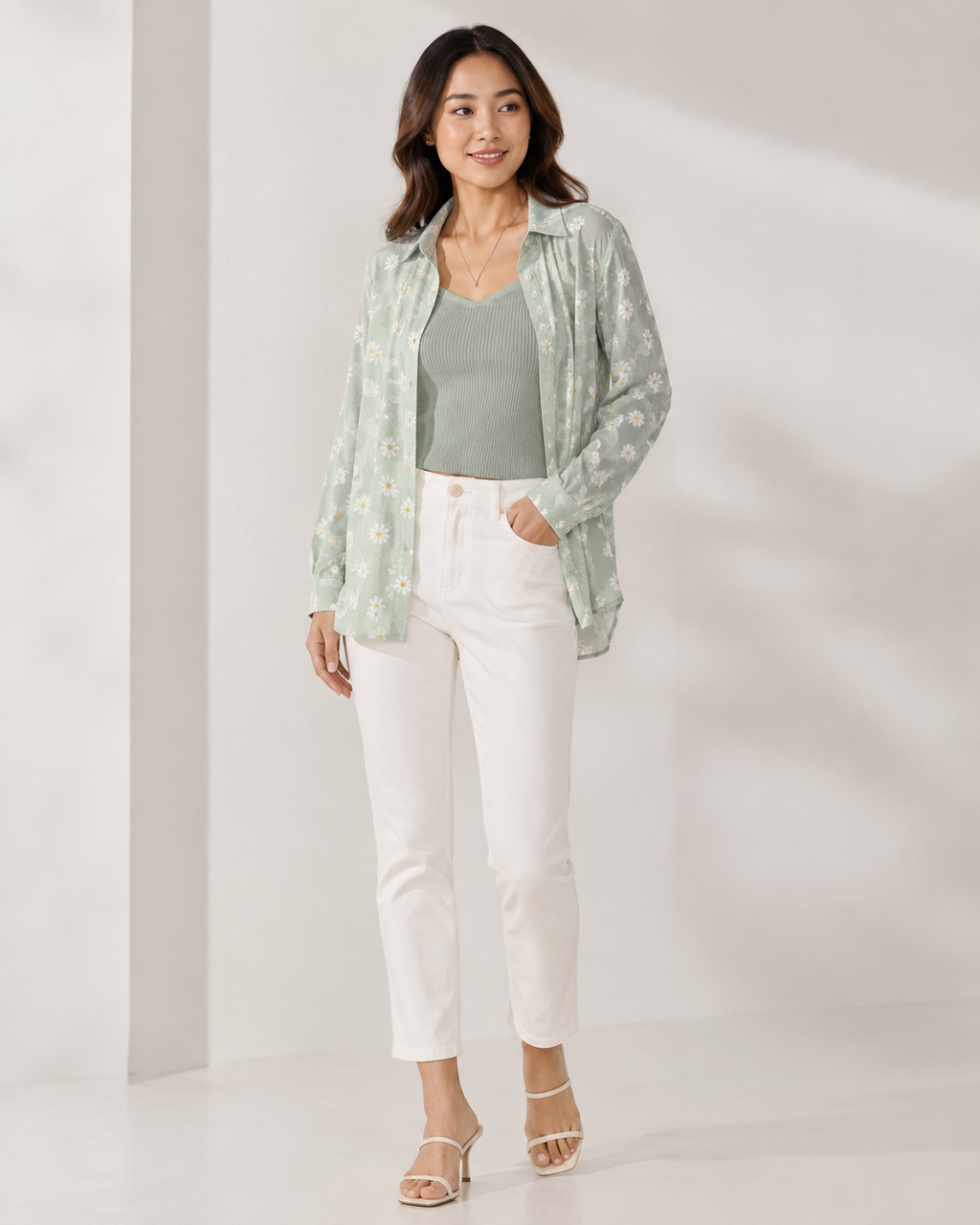 The Ultimate Springtime Layering Set: Printed Button-Downs & Knit Camisoles