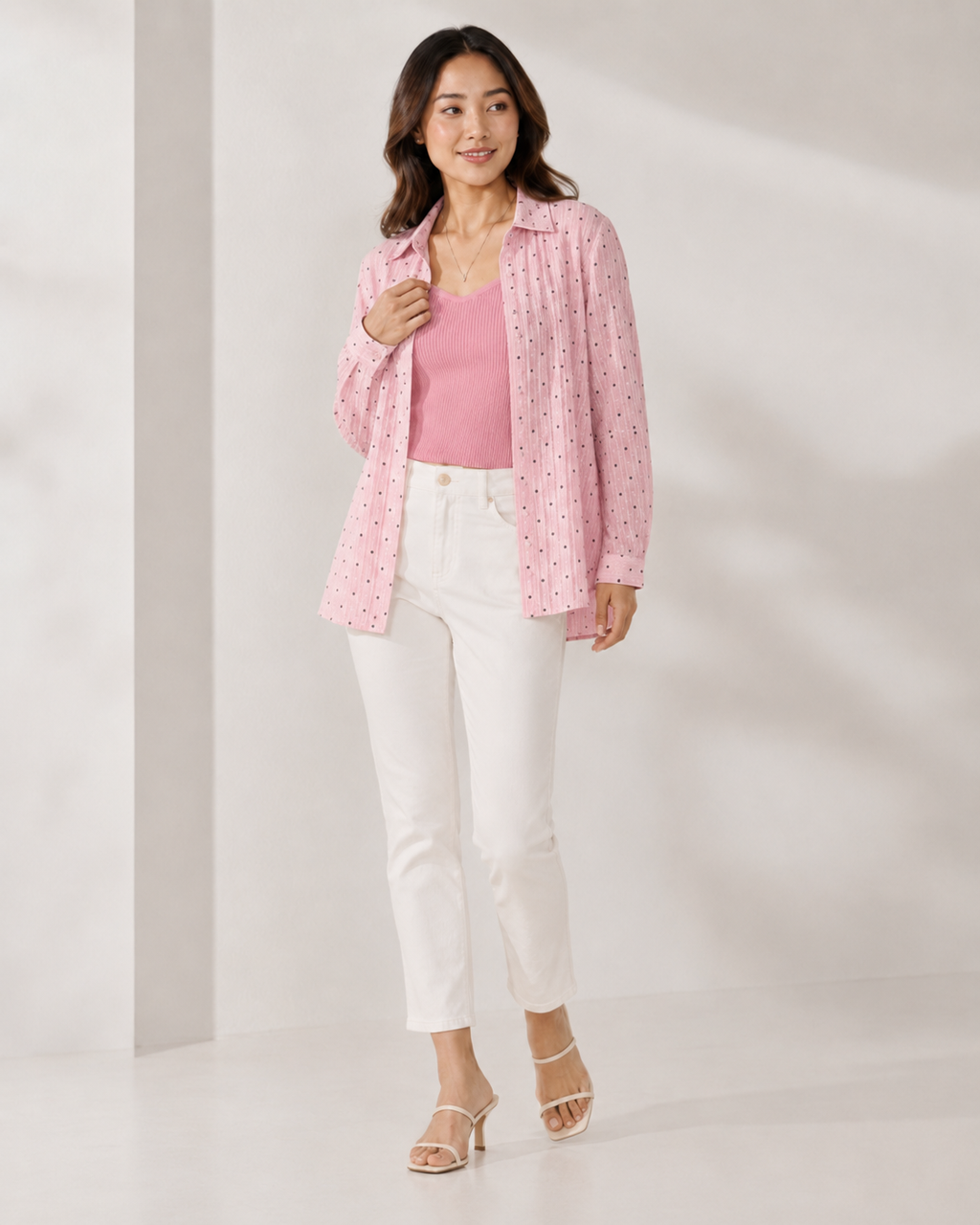The Ultimate Springtime Layering Set: Printed Button-Downs & Knit Camisoles